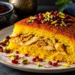 ته‌چین مرغ مجلسی؛ مهندسی بافت و طعم در زیباترین پلو ایرانی